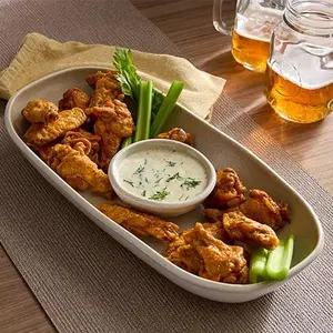 Pampered Chef Long Platter & Sauce Cup Set