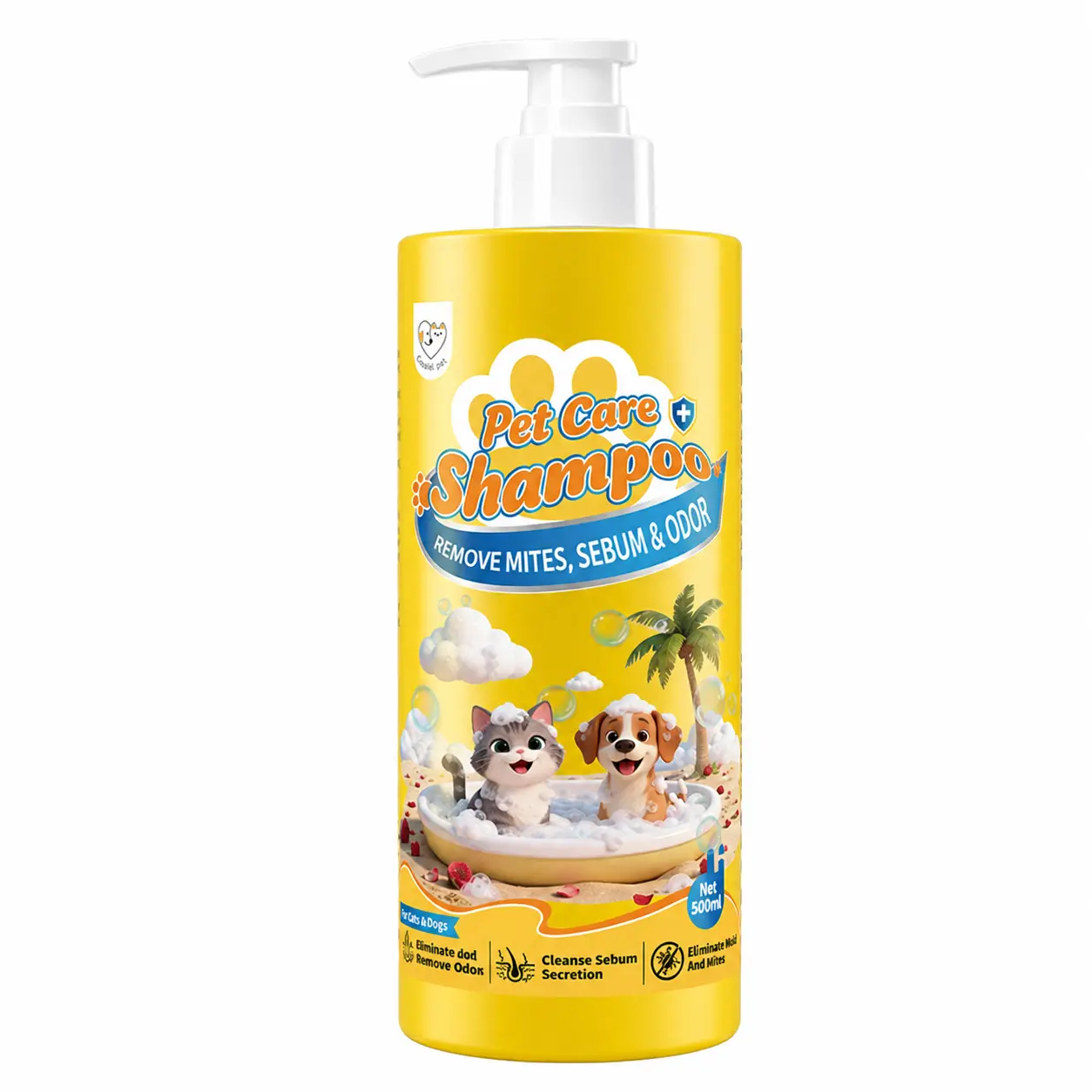 Cassiel-Pet Deodorizing Dog & Cat Shampoo, 16.9 fl oz – Odor Control Pet Wash for Gentle Cleansing, Excess Oil, Coat Buildup & Fresh Coat Care