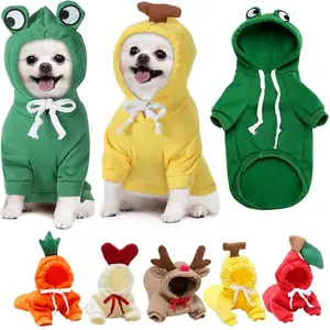 Cute Fruit Dog Clothes For Small Dogs Hoodies Winter Warm Fleece Pet Clothing Puppy Cat Costume Coat For French Chihuahua Outfit