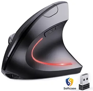 Premium Bluetooth and 2.4G (2-in-1) Rechargeable Wireless Mouse, Ergonomic Vertical Design, 1000/1200/1600 DPI, 6 Silent Buttons, for Laptop, Computer, PC, MacBook, Chromebook-Black Gaming School Children Present STEM Office Essential Modern Luxury