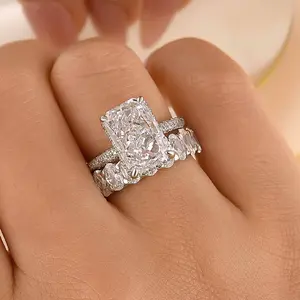 Maxine Luxurious 6.0ct Radiant Cut Engagement Ring Set,Bridal Ring Set,5A Cubic Zirconia Women's Ring Jewelry,Wedding Ring Set for Daily,Travel,Proposal,Birthday,Anniversary
