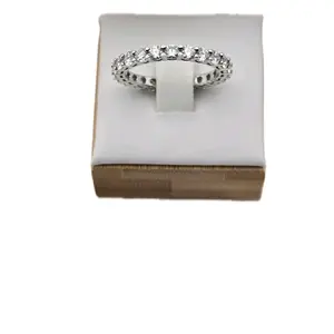 Sterling Silver 925 Moissanite Tennis Engagement Band Ring