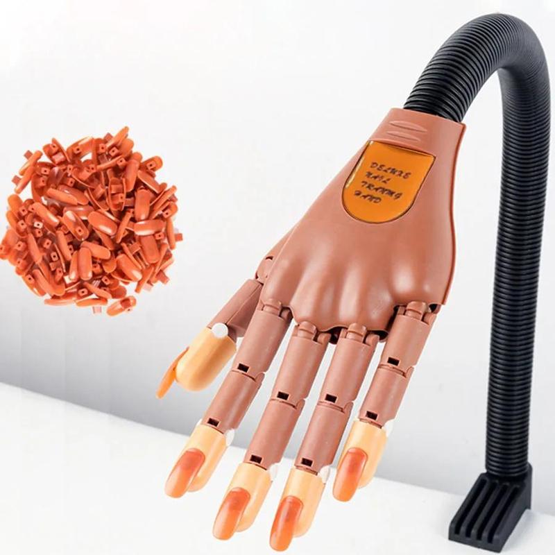 Professional Manicure Practice Hand, 1 Box Manicure Training Practice Hand Model with False Nails, Manicure Tool for Home & Salon Use, DIY Manicure Supplies, Nail Art Tools