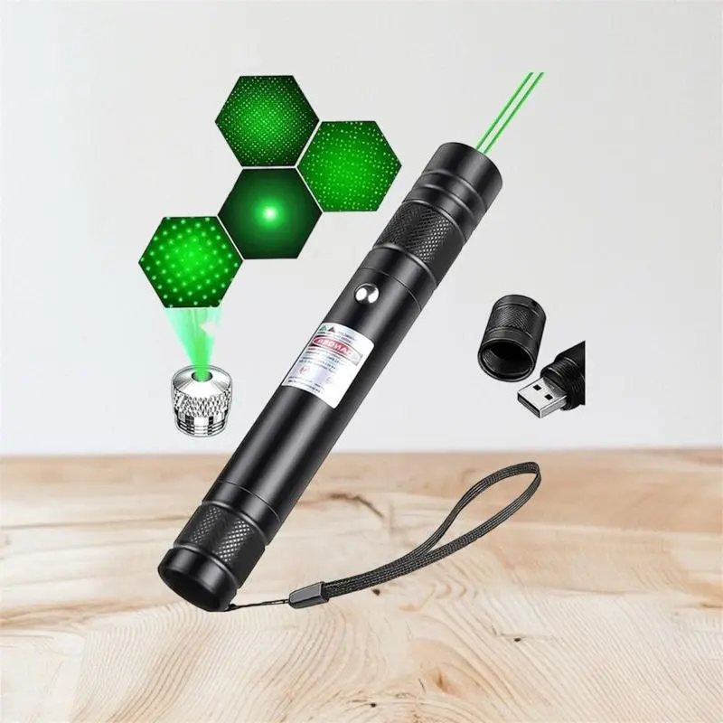 USB Rechargeable Visible Beam Green Light Pointer Laser Pointer Cat Toy ...