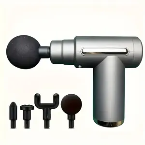 Grey Mini Massage Gun Deep Tissue Muscle Massager Portable Percussion Body Massager USB Rechargeable Handheld for Back Neck Shoulder Pain Relief