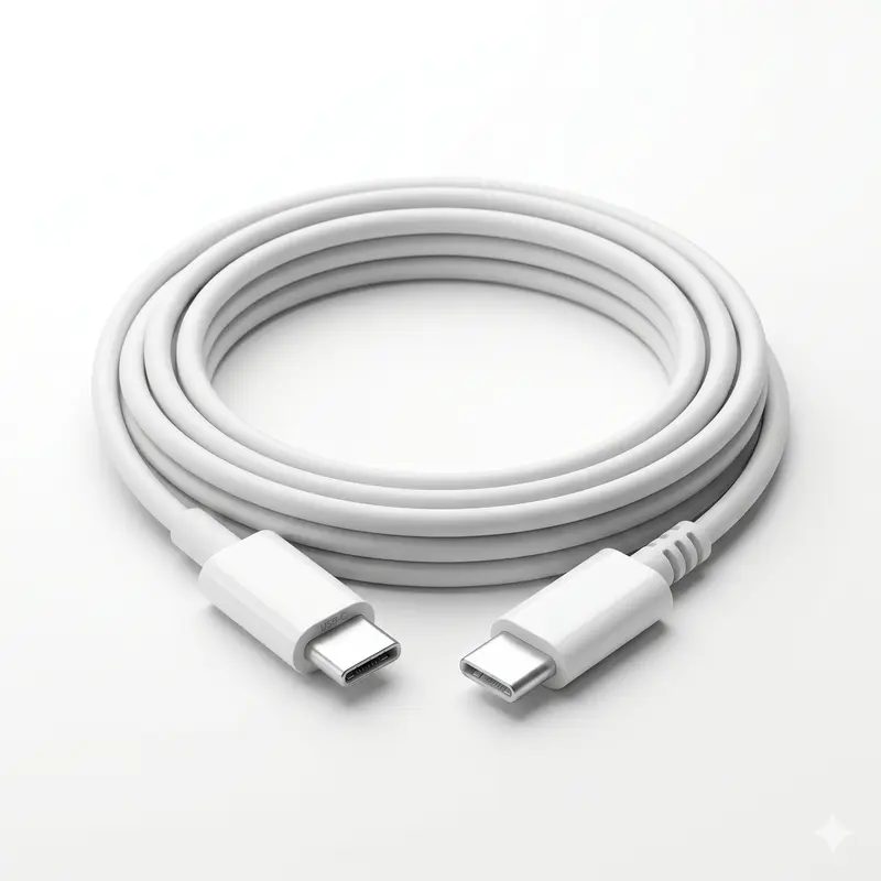 Durable USB-C to USB-C Plastic Charging Cord, Fast Charging Cable for iPhone 15/16/17-Plus/Pro/ProMax, iPad, Android Smartphone & Electronic Mobile Devices