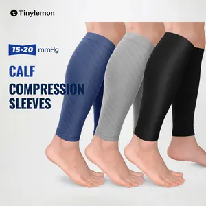 Tinylemon 3 Pairs Calf Compression Sleeves for Women and Men, 15-20 mmHg Footless Leg Compression Sleeves, Breathable Calf Support Sleeves for Running, Cycling, Travel, Sports