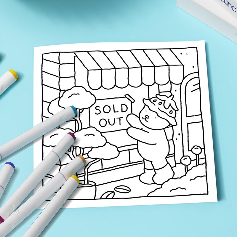 BOBBIE GOODS Adult Coloring Book, 20-Page Drawing Activity, Ideal Gift for Adults & Festive Occasions, Party Supplies