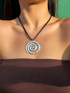 Vintage Spiral Design Pendant Necklace, Matching Mexican Necklace for Women, Fashion Matching Jewelry, Boho Style Accessories As Gifts