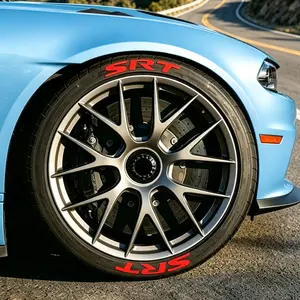 Srt Style Universal Tire Letter Stickers, Waterproof Polyethylene, No Glue, Fits 17"-22" Cars Suv Trucks, DIY Race Car Side Markers, Truck Decal, Rim Decals, Trim Decoration Sticker