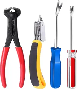 GJANSH Construction and Upholstery Staple Remover Tack Puller Nail Remover Tool Set Nail Puller Plier, Staple Puller, Tack Lifter, Fastener Remover, for Furniture Floor Wall Wooden Case Car Photo
