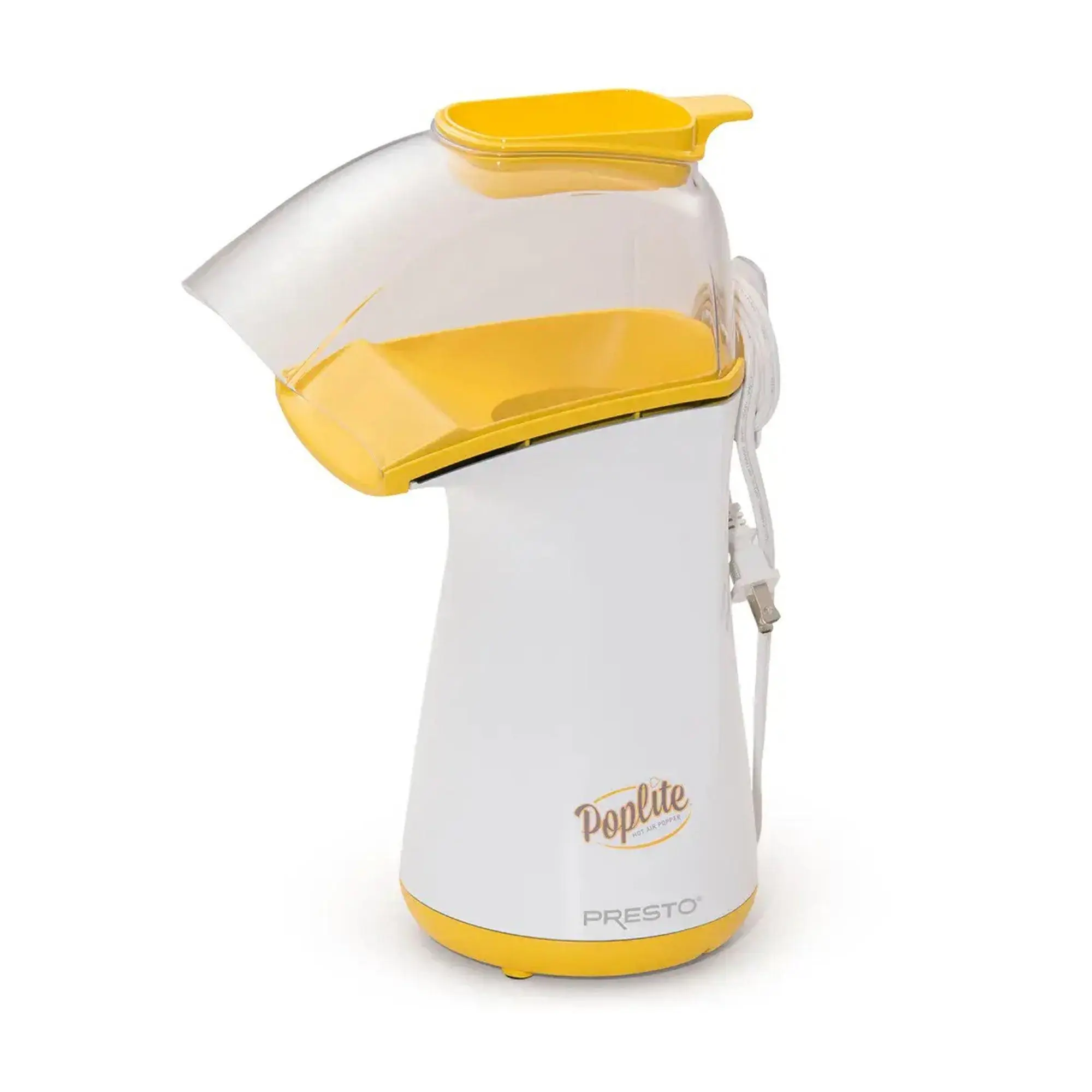 Presto PopLite Hot Air Corn Popper, Natural Quick Popcorn Maker, 18 Cups, Yellow