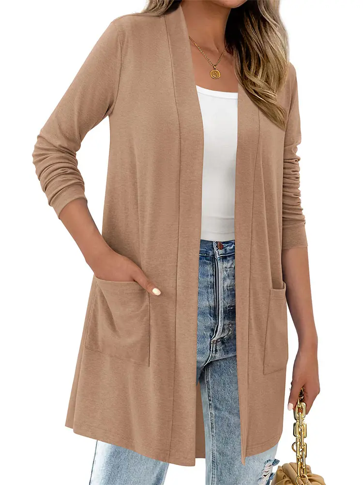 BTFBM Long Cardigans for Women Summer Fall Clothes 2026 Lightweight Casual Open Front Shawl Cardigan Pockets #Clearance