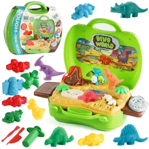 Dinosaur Color Clay Set, 37-Piece Volcano Fossil Theme Handmade Clay Toy, Creative Birthday Gift for Boys and Girls