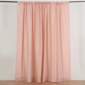 2 Pack 5ftx8ft Dusty Rose Polyester Backdrop Drape Curtains With Rod Pockets, Event Divider Panels 130GSM