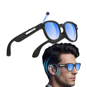 Travel Video Smart Glasses, 2MP Anti-Shake Camera ,1080P Video Recording,3 Lens(Sunglasses +Anti Blue Lens+Gradient ),270Mah Battery Sunglasses, Sunglasses With Cameras, AI Real Time Translation Bluetooth Calling AI Glasses, Multifunctional Smart Glasses