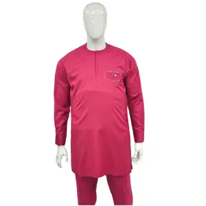 Men's Long Sleeve Raspberry Red Top and Pant . Exotic Menswear Stylish Outfit Set (Size XL) Formal Overalls Crewneck Casual Formal Wear Plain Longsleeves Formal Wear