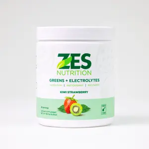 ZES Nutrition Greens + Electrolytes Kiwi Strawberry Flavor Hydration Antioxidant Recovery 30 Servings Vegan Non-GMO Gluten-Free Stevia-Free