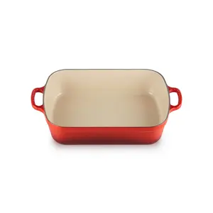 Le Creuset Enameled Cast Iron Signature Rectangular Roaster 5.25 qt. (11.7" x 16.8")  Cerise