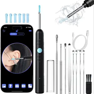 Smart Visual Ear Cleaning Kit with 1080P HD Camera, LED Light, 6 Silicone Scoops, 9 Ear Cleaning Tools, Built-In Battery Included, Ideal for Daily Use, Earwax Removal Tool, Earwax Remover