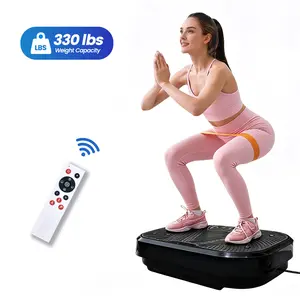 Ranbro Vibration Plate Exercise Machine, No-Assembly 330Lbs Capacity Portable Whole Body Workout Platform with 120 Speed Levels, Aerobic Fitness Vibrating Plate with Resistance Bands & Remote, Quiet Home Gym SummerVibes