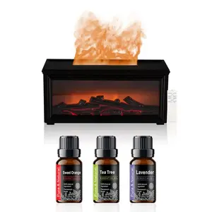 5-in-1 Ultrasonic Air Humidifier & Essential Oil Diffuser with Flame Effect Night Light – Aromatherapy for Home, Bedroom, Office