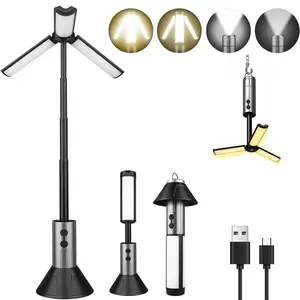 Rechargeable Telescopic Camping Light, 10W Portable LED Lantern with 5 Lighting Modes, USB-C Powered Waterproof Flashlight for Hiking, Power Outages, Emergency Use