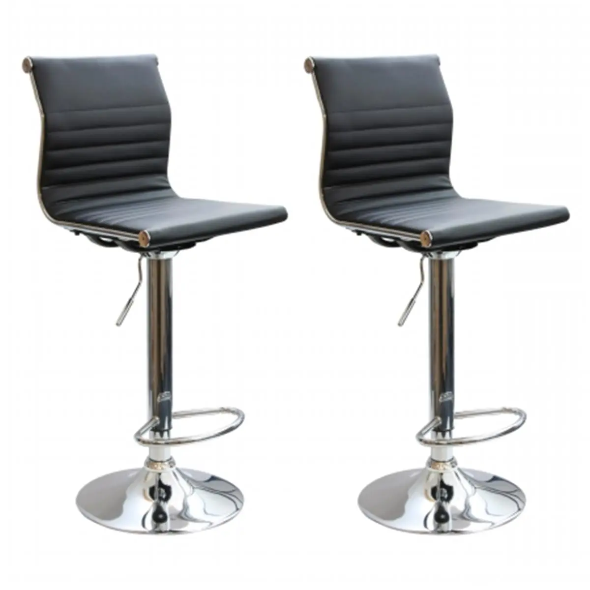 212 MAIN Contemporary 2-Piece Padded Footrest Bar Stool Set - Adjustable, 2-Seat Indoor Home Furniture with Height Range for Living Spaces, Foot Rest Stools