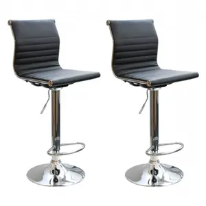 212 MAIN Contemporary 2-Piece Padded Bar Stool Set - Adjustable, 2 Seats, Indoor Home Furniture with Height Range for Living Spaces