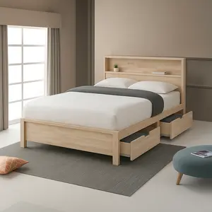 GRANGE Transitional Bed with USB Ports & 4-Drawers