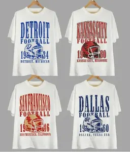 All Teams Football Whtie Color T-shirt, Vintage Unisex Crewneck Sport Classic T-Shirt All Teams Football, Sport All Team Shirt, Gift for Football Fans