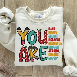You Are Kind Sweatshirt & Shirt, Back to School, Teacher Appreciation, Retro Teacher School Doodles Sweat - TrendWear USA