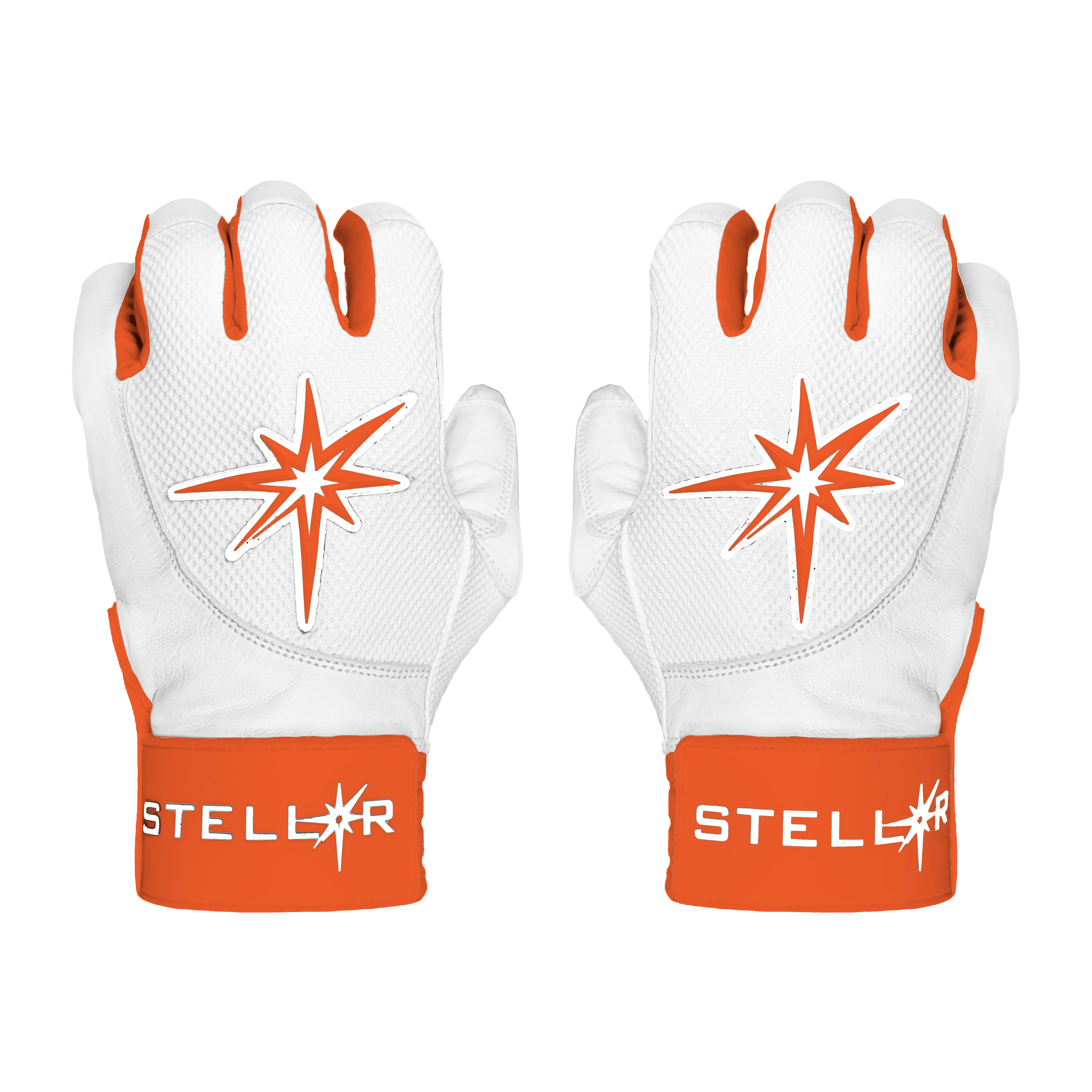 White/Orange Batting Gloves