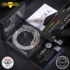 Sparkling Moissanite Tennis Chain Bracelet Necklace 100% 925 Sterling Silver Pass Diamond Test Fine Jewelry valentine's day Gift