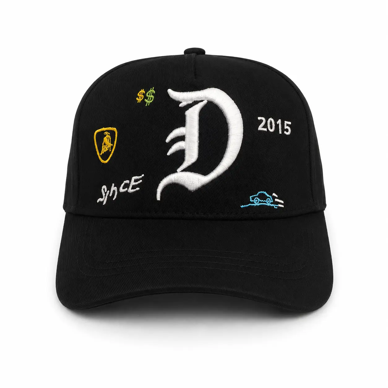 Dandy Hats "Initial D" - Black Snapback - Premium Streetwear Baseball Cap for Men & Women, Adjustable