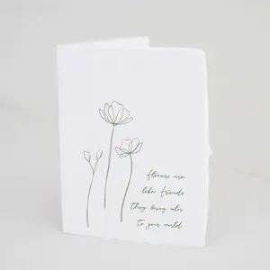Flowers Are Like Friends | Floral Folded Greeting Card