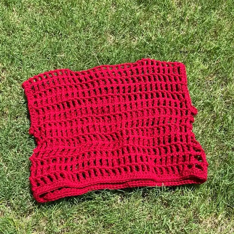 Oversized Crochet Mesh Top