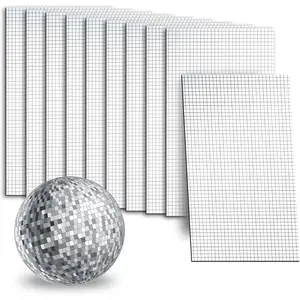 18000 PCS Silver Mini Square Disco Tiles 5 x 5 mm Self-Adhesive Mirror Mosaic Tiles Glass Mosaic Stickers for Vases Cups Home Decoration