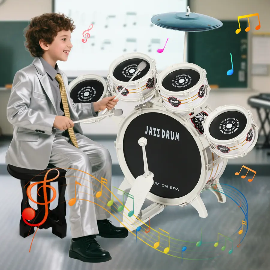 Toddler  set, children's jazz band rock set, suitable for children aged 3-5, is the perfect birthday and Christmas gift—an early education musical toy set that is easy to assemble. drums summervibes