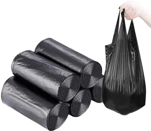 5 Rolls of Small Trash Bags, 46x60 Cm, 100 PCS, 4 Gallon Garbage Bags for Kitchen, Bathroom, Bedroom, and Office Use
