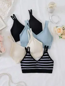 2026 New 4-Piece Summer Comfortable Women Lightweight Breathable Plain Casual No-Wire Underwear Set, Cool and Simple Design, Perfect for Daily Wear