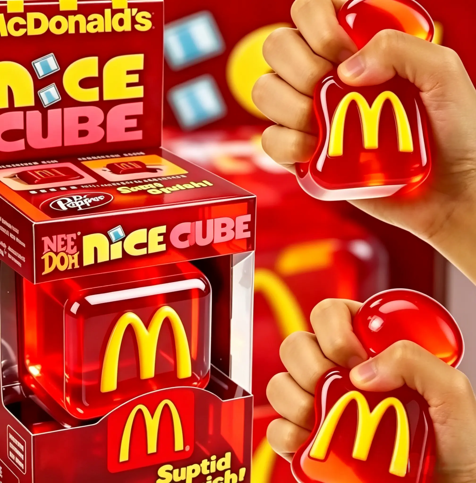 Stress Relief Slow Rebound Soft Gel Cube, Sensory Squeeze Toy, Squishy Fidgets, Mcdonald's Relaxation Tool, Perfect for Unwinding and Calming Down