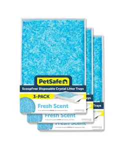 3 Count PetSafe ScoopFree Blue Crystal Cat Litter Tray Refills, 4.5 lb Each