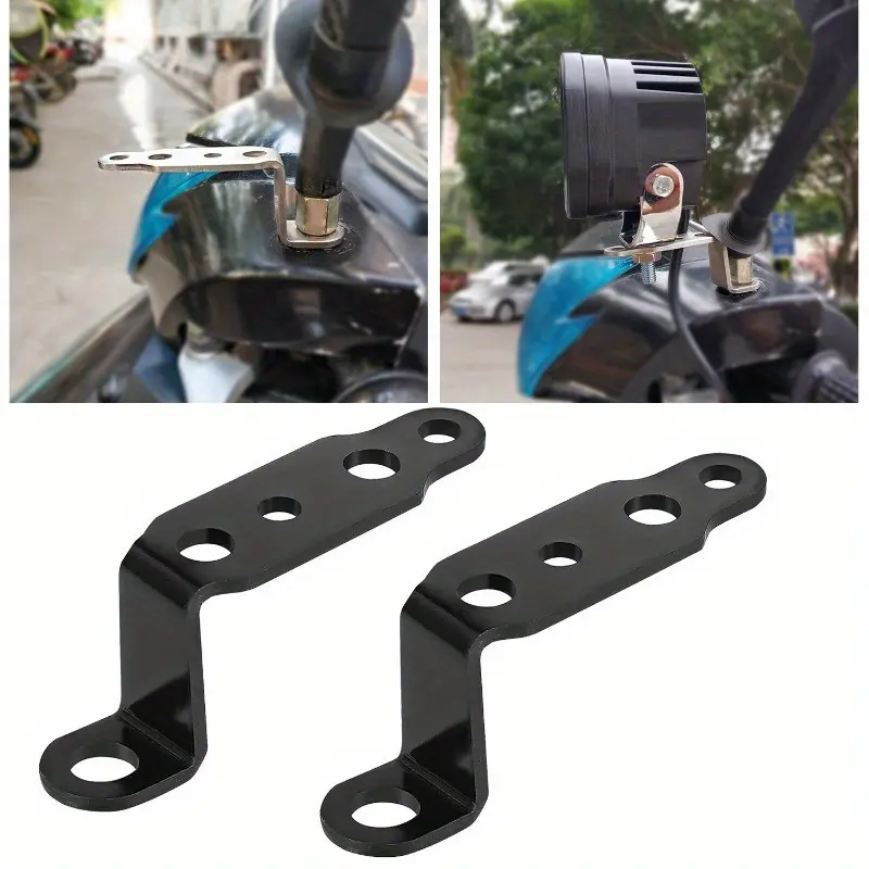 Motorcycle LED Headlight Bracket Rearview Mirror Lamp Spotlight Extension Holder Clamp Motorbike Scooter Accessories Replacement Motorcycle Parts