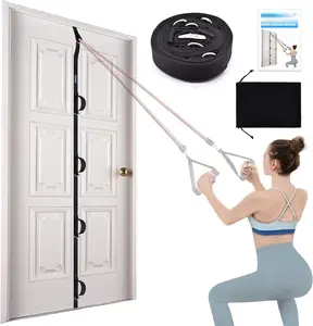 Door Anchor Strap for Resistance Bands Exercises, Multi Point Anchor Gym Attachment for Home Fitness, Portable Door Band Resistance Workout Equipment, Easy to Install, Punch-Free, -Free
