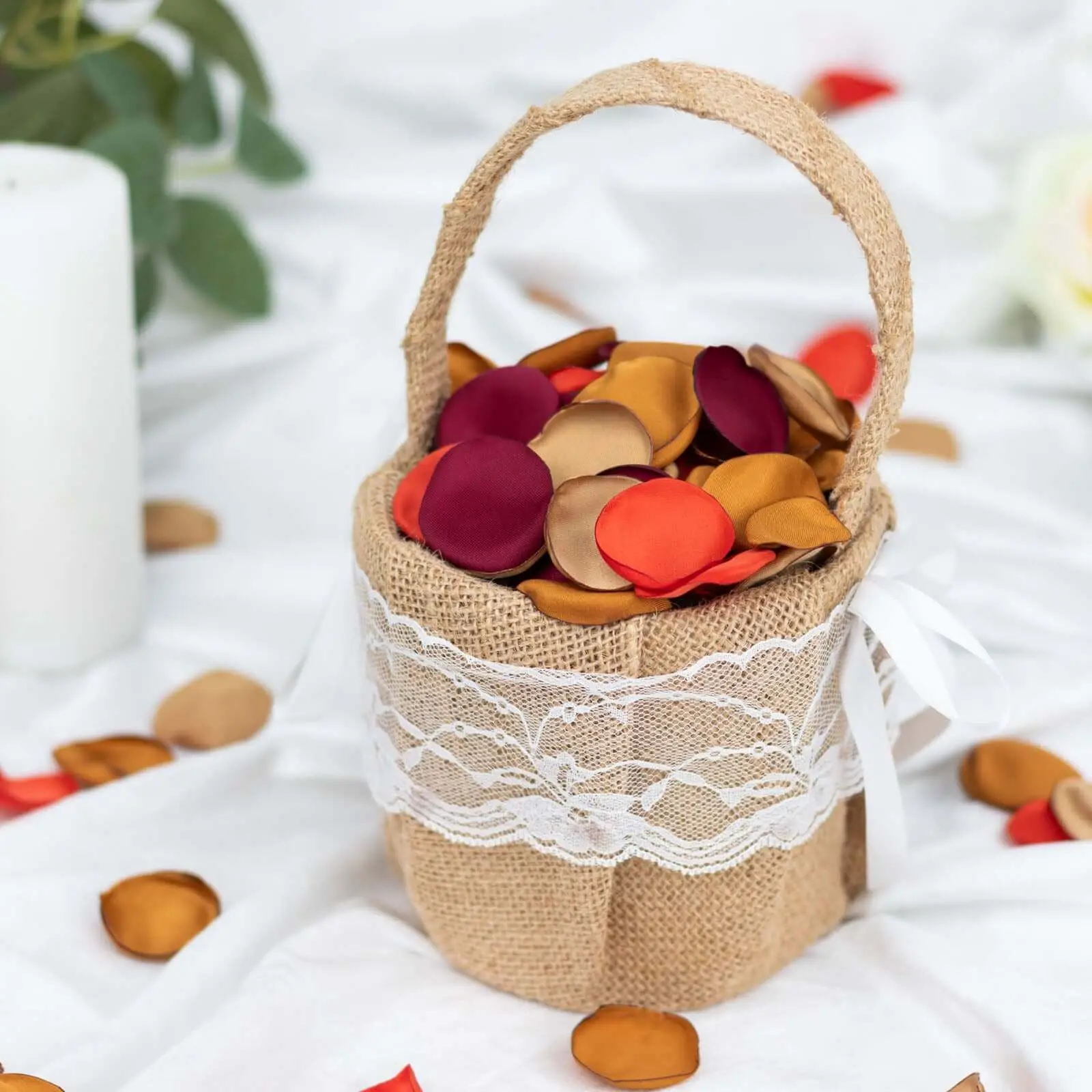 400-Pack Silk Rose Petals Confetti 2" Round Terracotta Mix Matte - Life-Like Flower Petals for Table Decor