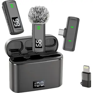 Lavalier Microphone for  17/16/15 Android - Mini Phone Microphone Clip  Lapel Mic with 35H  Case for Video Recording  YouTube, 75Ft Transmission