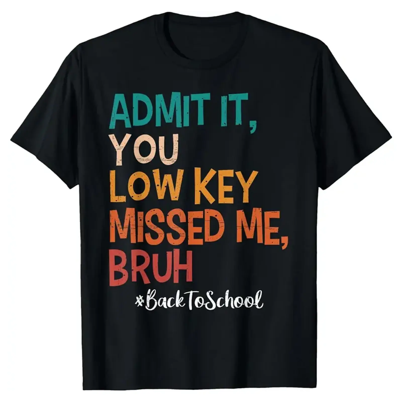 Men's Short-Sleeve Sports T-Shirt, Premium Soft Cotton Unisex Back To School Crew Neck Top with Funny "Bruh" Student Quote Graphic