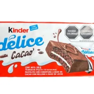 Kinder Delice Cacao 10pk Pastelito with Chocolate Coating and Milk Filling 390g
