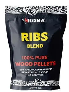 Kona Ribs Blend Smoker Pellets, Intended for Ninja Woodfire Outdoor Grill, 2 lb Resealable Bag